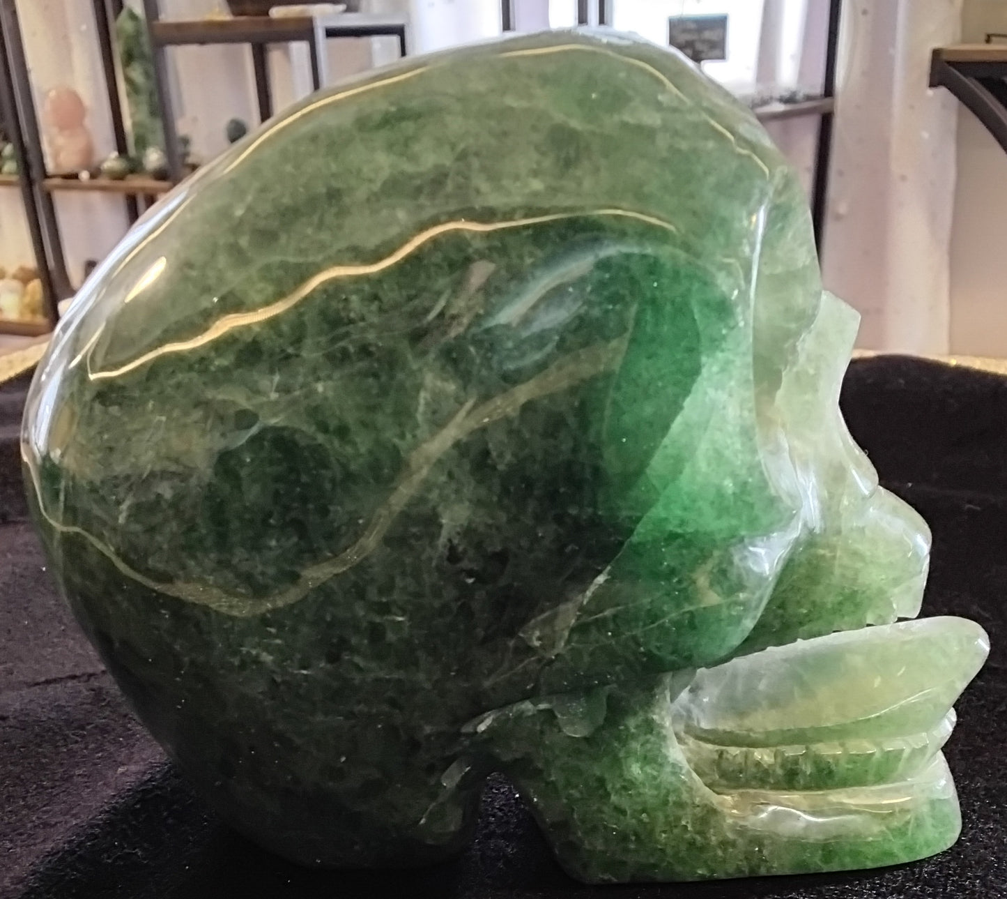 Green Fluorite Skull