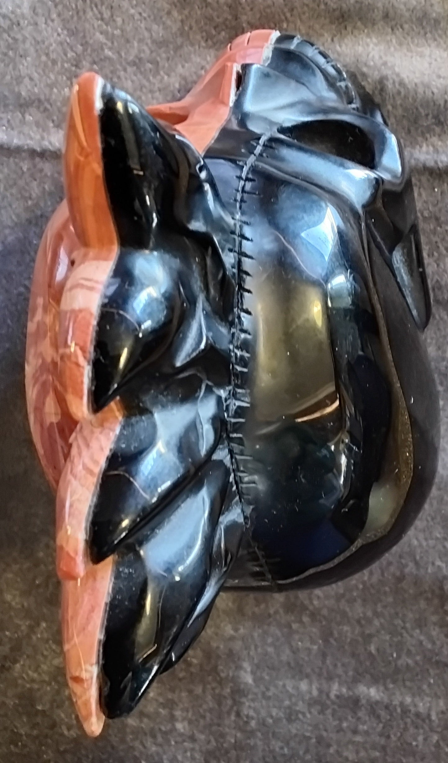 Obsidian/Red Jasper Skull -2