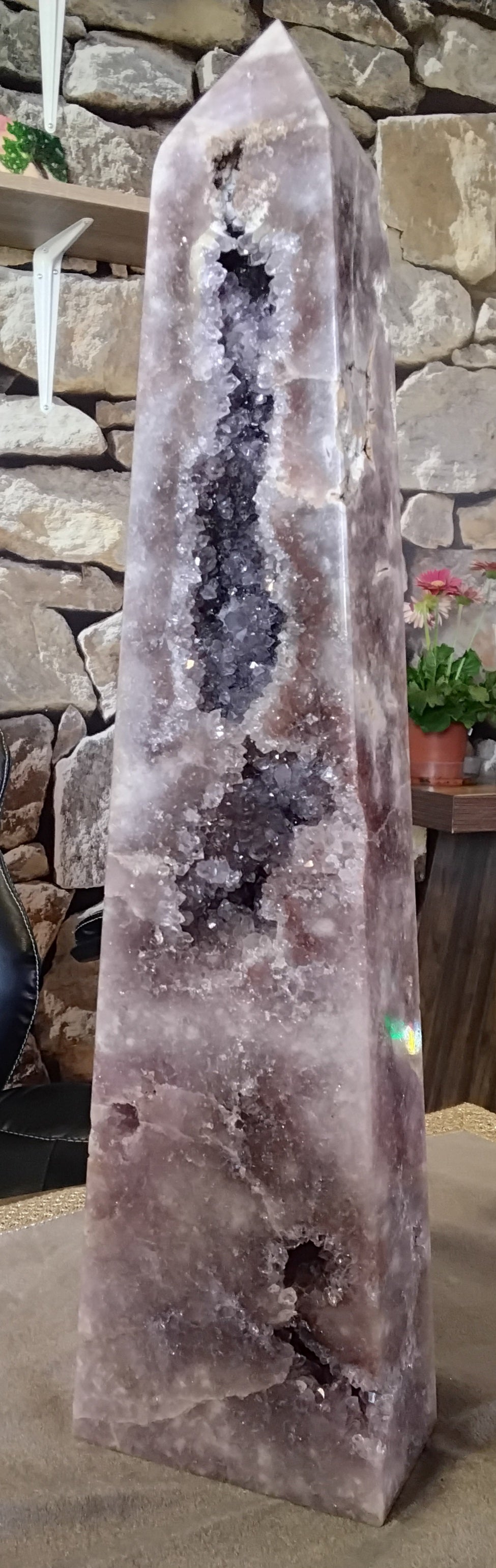 Pink Amethyst Druzy Tower