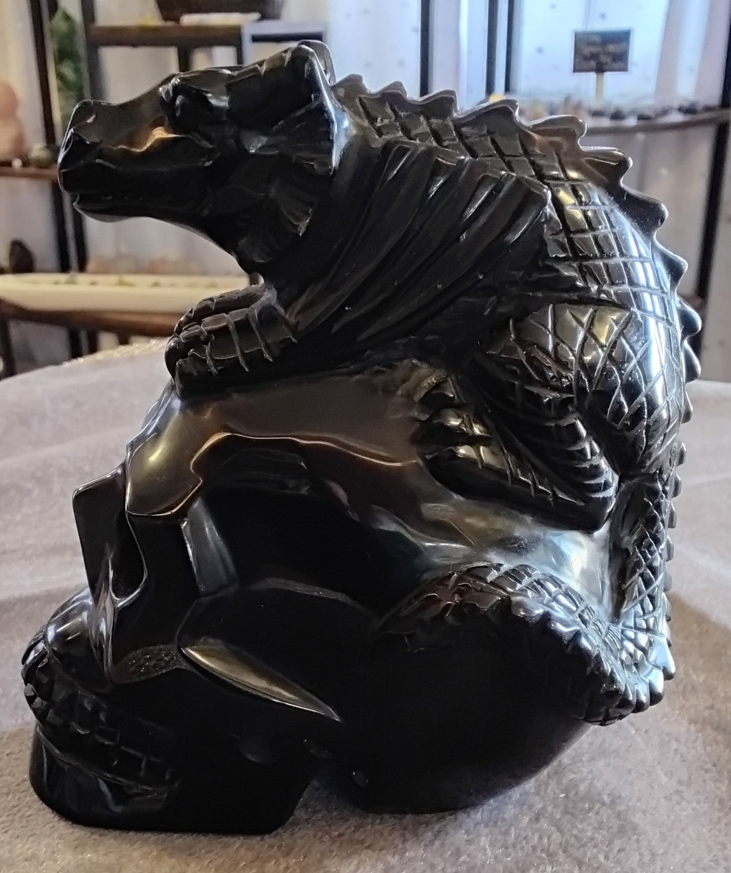 Obsidian Dragon Skull