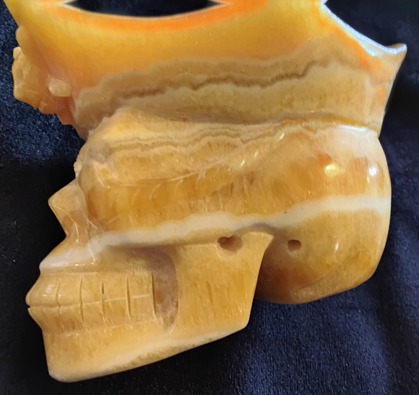 Honey Calcite Pirate Skull