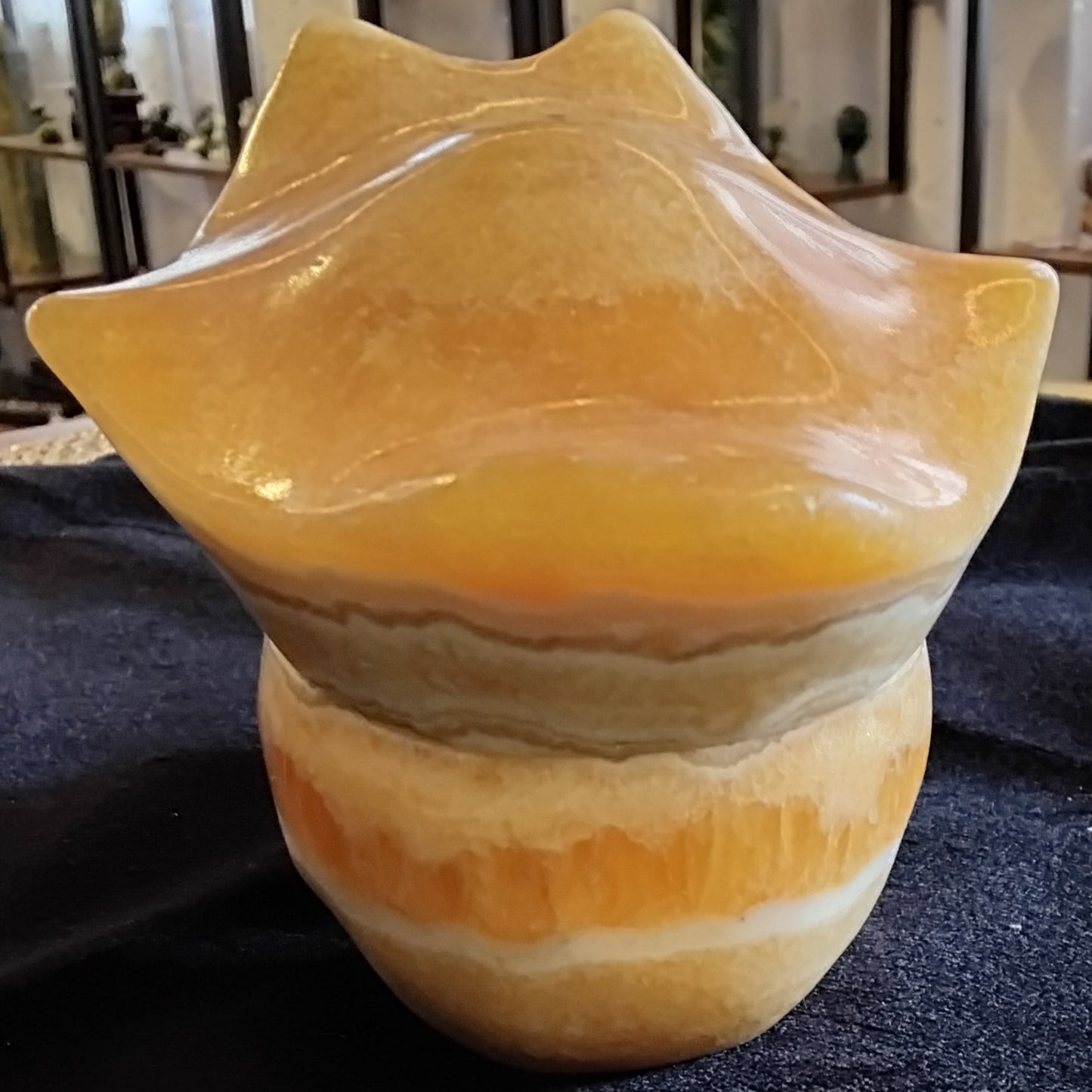 Honey Calcite Pirate Skull