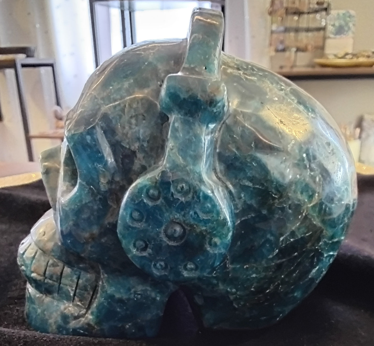 Blue Apatite Skull