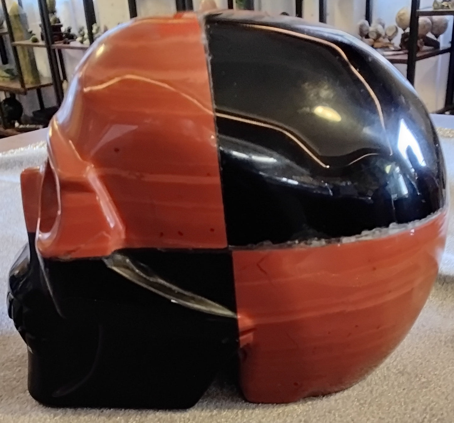 Obsidian/Red Jasper Skull -1