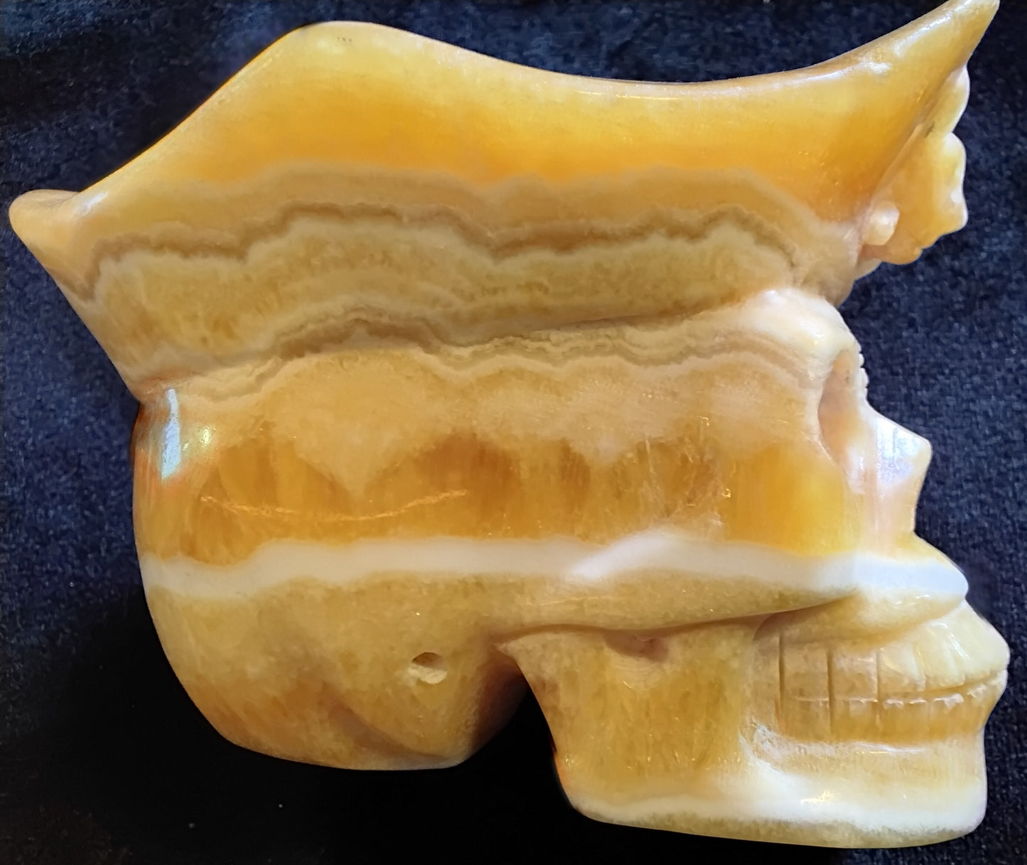 Honey Calcite Pirate Skull