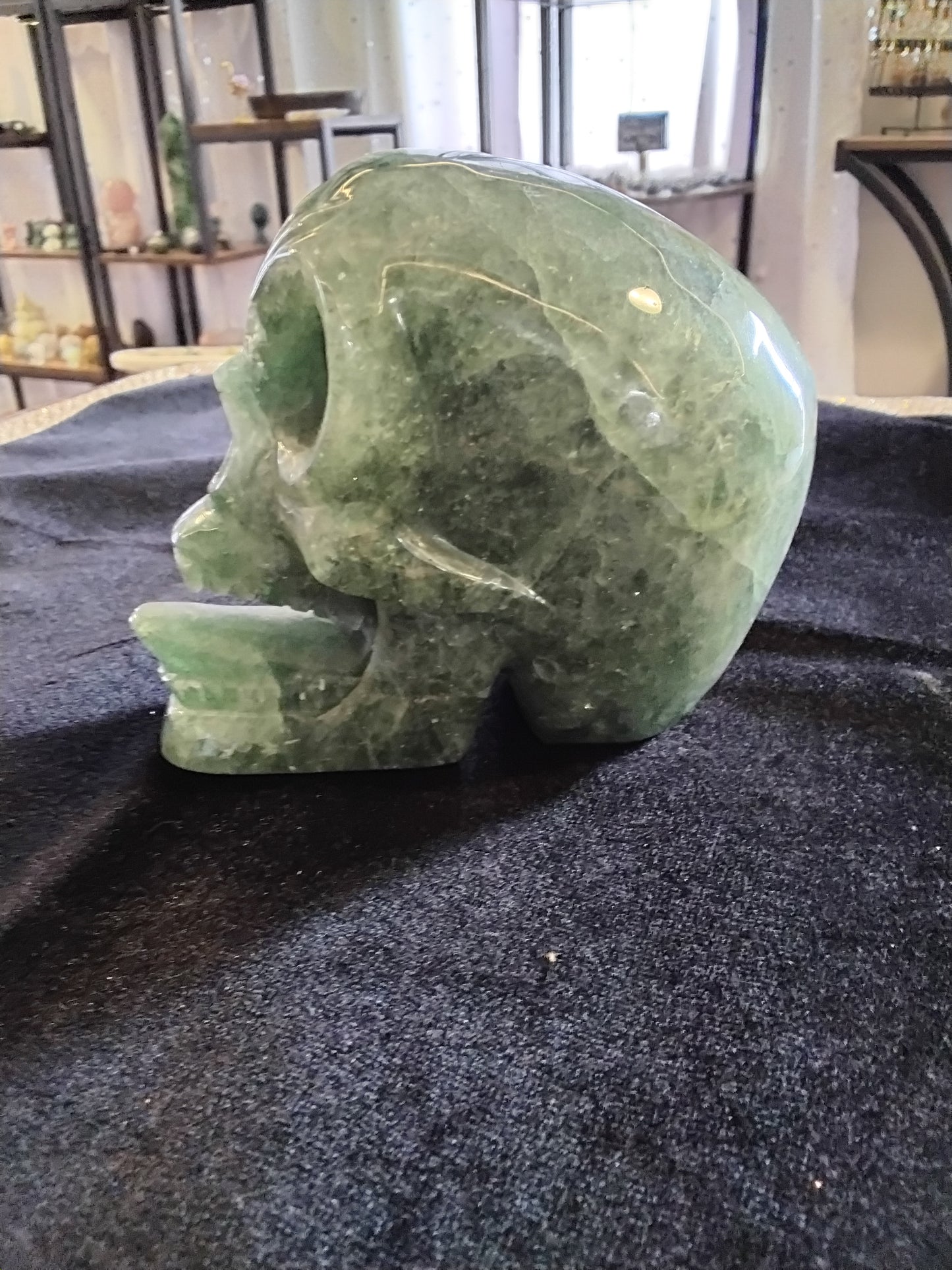 Green Fluorite Skull
