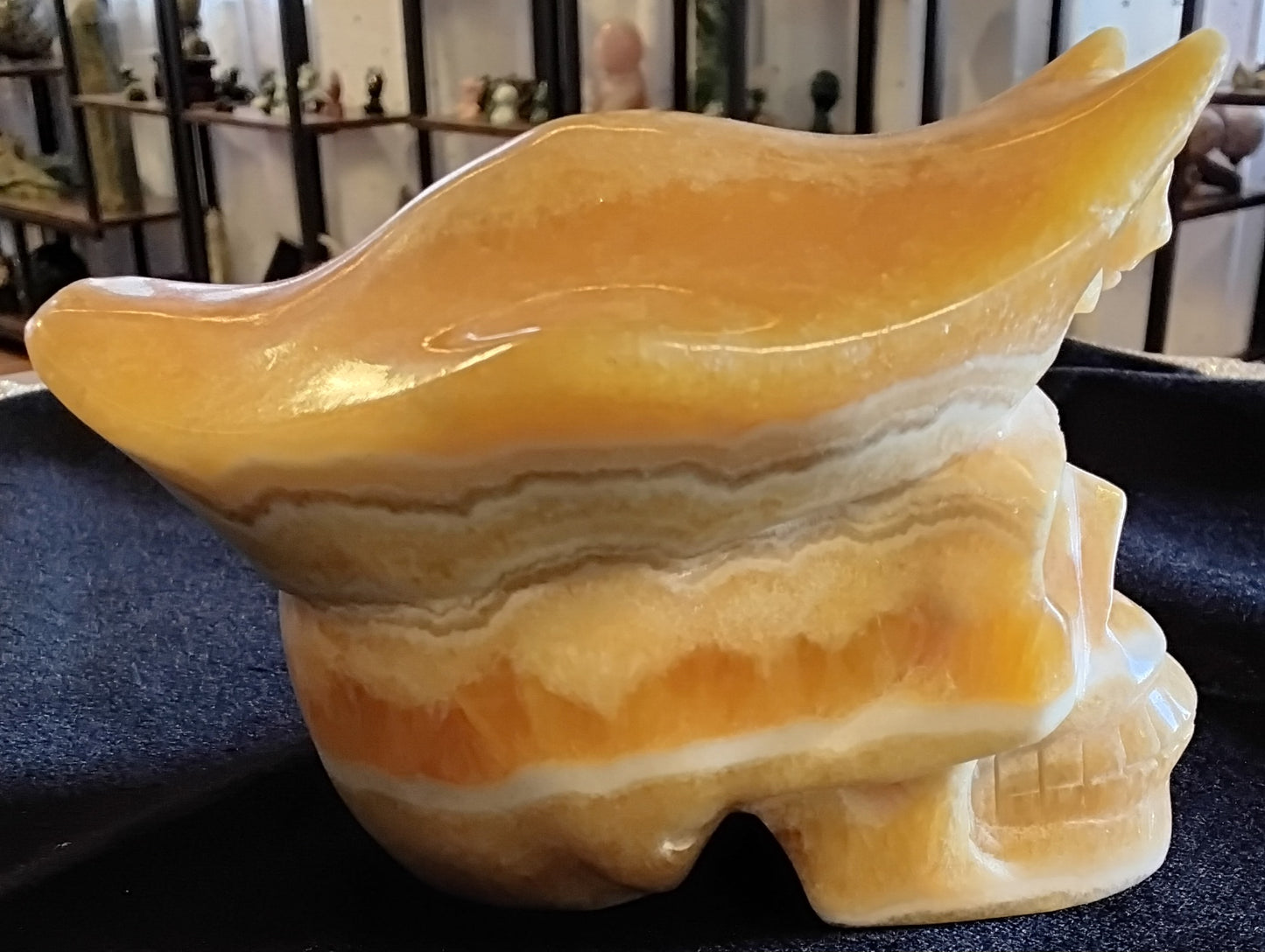 Honey Calcite Pirate Skull